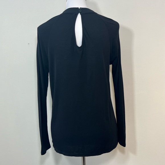 LOFT Crochet Yoke Keyhole Back Blouse - Picture 3 of 6